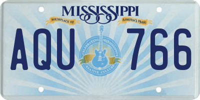 MS license plate AQU766