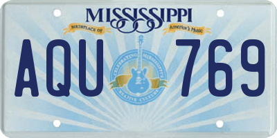 MS license plate AQU769