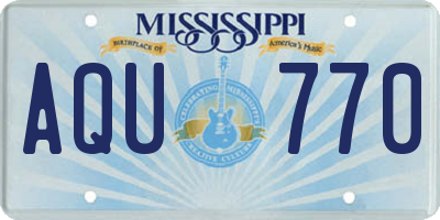 MS license plate AQU770
