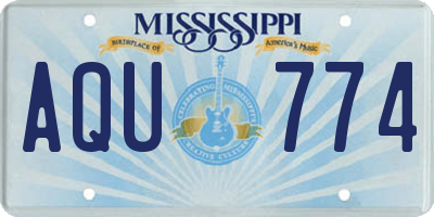 MS license plate AQU774