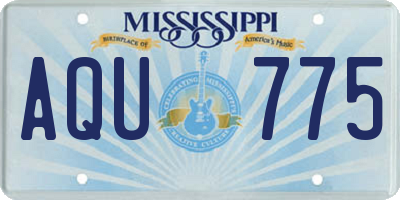 MS license plate AQU775