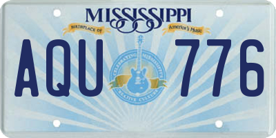 MS license plate AQU776