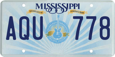 MS license plate AQU778