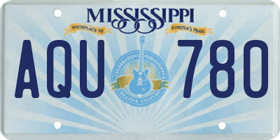 MS license plate AQU780