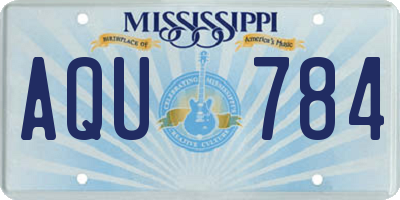 MS license plate AQU784