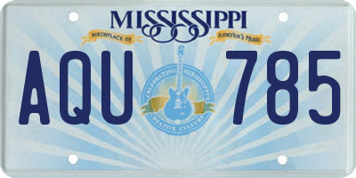 MS license plate AQU785