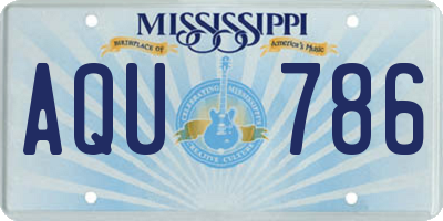 MS license plate AQU786