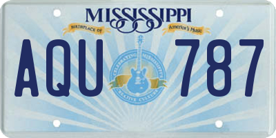 MS license plate AQU787