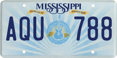 MS license plate AQU788