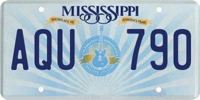 MS license plate AQU790