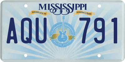 MS license plate AQU791