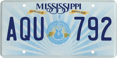 MS license plate AQU792