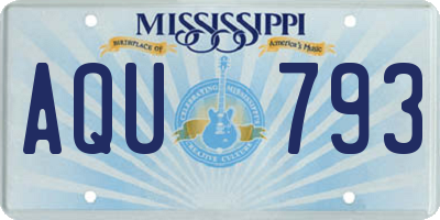 MS license plate AQU793
