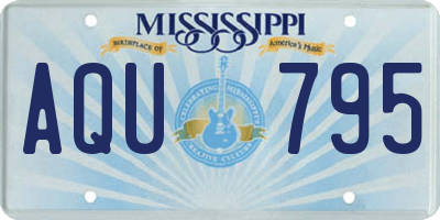 MS license plate AQU795