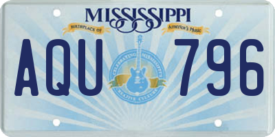 MS license plate AQU796