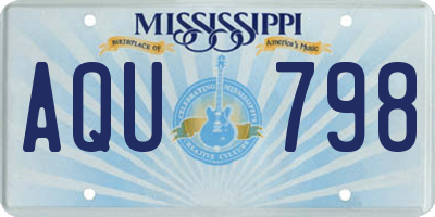 MS license plate AQU798