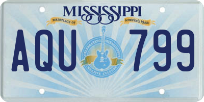 MS license plate AQU799
