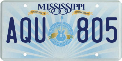 MS license plate AQU805
