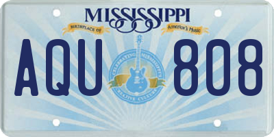 MS license plate AQU808