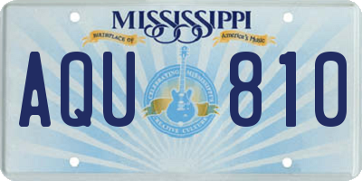 MS license plate AQU810