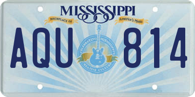 MS license plate AQU814
