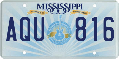 MS license plate AQU816