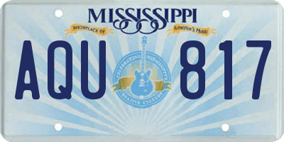 MS license plate AQU817