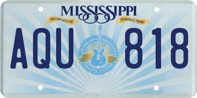 MS license plate AQU818