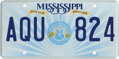 MS license plate AQU824
