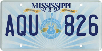 MS license plate AQU826