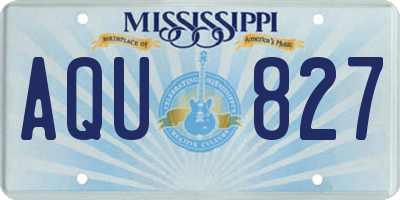 MS license plate AQU827