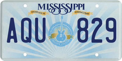 MS license plate AQU829