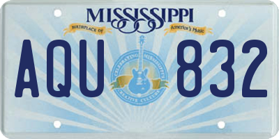 MS license plate AQU832