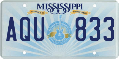 MS license plate AQU833