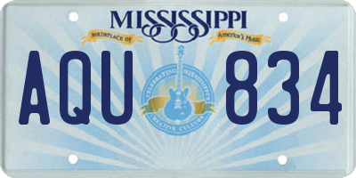 MS license plate AQU834