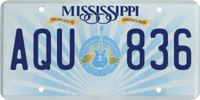 MS license plate AQU836