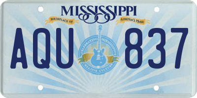 MS license plate AQU837