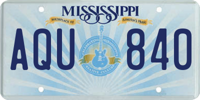 MS license plate AQU840