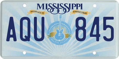 MS license plate AQU845