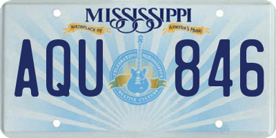 MS license plate AQU846