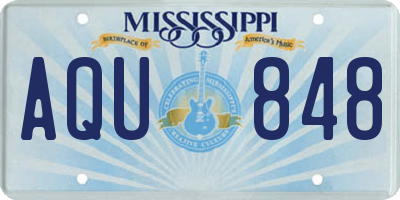 MS license plate AQU848