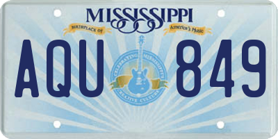 MS license plate AQU849