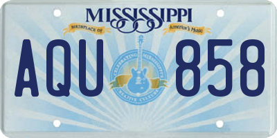 MS license plate AQU858