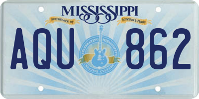 MS license plate AQU862