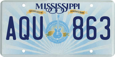 MS license plate AQU863