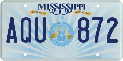 MS license plate AQU872