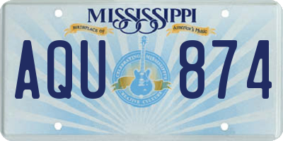MS license plate AQU874