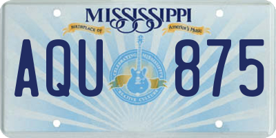 MS license plate AQU875