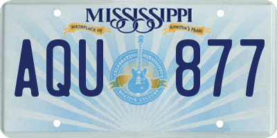 MS license plate AQU877