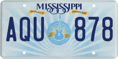 MS license plate AQU878